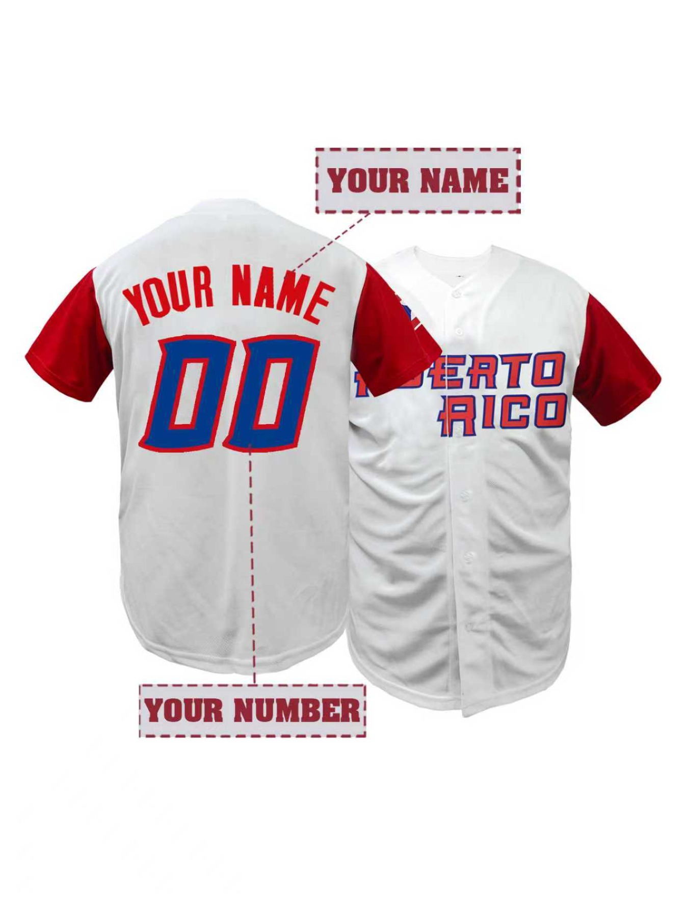 Sports Equipment Jersey - Męska personalizowana koszulka baseballowa z imieniem